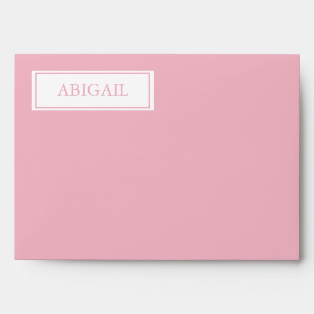 Jewish Hebrew Girl Baby Naming Pink  Invitation Envelope (Front)