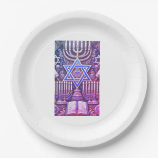 Jewish Hebrew Menorah Judaism Paper Plate