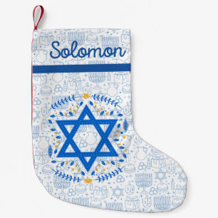 Jewish Holiday Delights Hanukkah Chanukkah Menorah Small Christmas Stocking