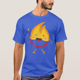 Jewish Holiday Hanukkah Candle Flame Saying Happy T-Shirt