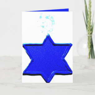 Jewish humour Genie with sparkly Star of David lam Card