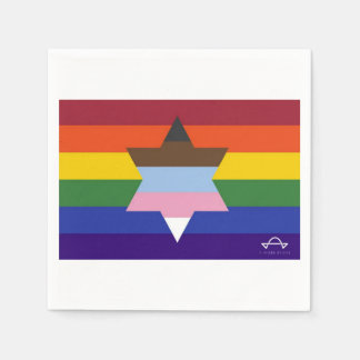 Jewish Inclusive Pride Flag Napkins