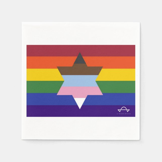 Jewish Inclusive Pride Flag Napkins (Front)