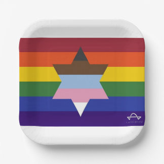 Jewish Inclusive Pride Flag Paper Plates