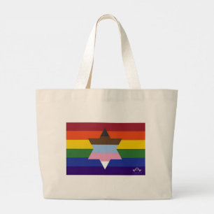 Jewish Inclusive Pride Flag Tote Bag