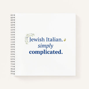 Jewish Italian. Simply Complicated Notebook