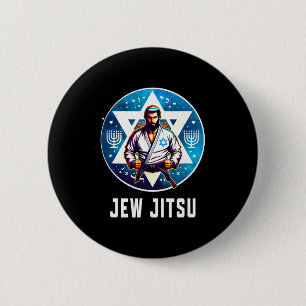 Jewish Jew Jitsu Funny Hanukkah Rabbi Karate Chanu 6 Cm Round Badge