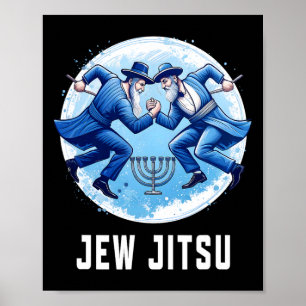 Jewish Jew Jitsu Funny Hanukkah Rabbi Karate Chanu Poster