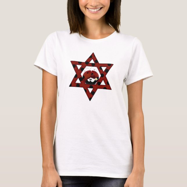 Jewish Ladybug Star of David T-Shirt (Front)
