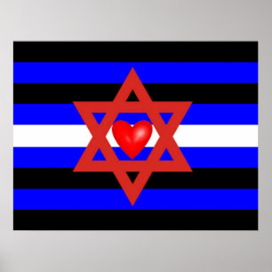 Jewish Leather Pride Flag Poster