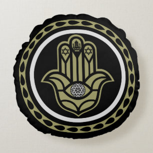 Jewish luck And Prosperity Gift Round Cushion