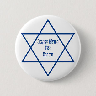 Jewish Mama for Obama Lg Star Buttons