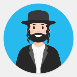 Jewish Man Classic Round Sticker