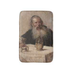 Jewish Man Drinking Wine (by Olga Boznanska) Bath Mat