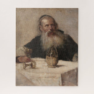 Jewish Man Drinking Wine (by Olga Boznanska) Jigsaw Puzzle
