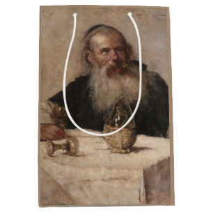 Jewish Man Drinking Wine (by Olga Boznanska) Medium Gift Bag