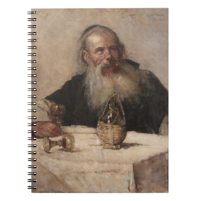 Jewish Man Drinking Wine (by Olga Boznanska) Notebook (Front)