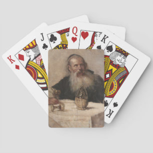 Jewish Man Drinking Wine (by Olga Boznanska) Playing Cards