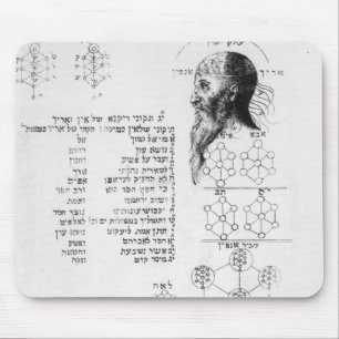 Jewish manuscript illustrating phrenology mouse pad