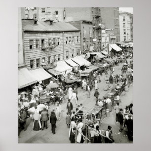 Jewish Market, NYC 1890s Poster