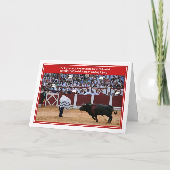 Jewish Matador El Shlemiel Funny Get Well Card (Front)