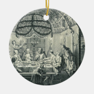 Jewish Meal During the Feast of the Tabernacles, i Ceramic Tree Decoration