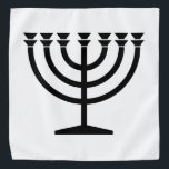 Jewish Menorah (Symbol of Judaism) Bandana<br><div class="desc">This design features an illustration of a menorah, used by Jewish people to celebrate the eight-day holiday of Hanukkah. The menorah is a nine-branched candelabrum that is lit during Hanukkah. Eight of the nine branches hold lights (candles or oil lamps) that symbolize the eight nights of the holiday; on each...</div>