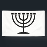Jewish Menorah (Symbol of Judaism) Banner<br><div class="desc">This design features an illustration of a menorah, used by Jewish people to celebrate the eight-day holiday of Hanukkah. The menorah is a nine-branched candelabrum that is lit during Hanukkah. Eight of the nine branches hold lights (candles or oil lamps) that symbolise the eight nights of the holiday; on each...</div>