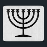 Jewish Menorah (Symbol of Judaism) Cutting Board<br><div class="desc">This design features an illustration of a menorah, used by Jewish people to celebrate the eight-day holiday of Hanukkah. The menorah is a nine-branched candelabrum that is lit during Hanukkah. Eight of the nine branches hold lights (candles or oil lamps) that symbolise the eight nights of the holiday; on each...</div>