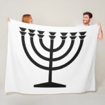 Jewish Menorah (Symbol of Judaism) Fleece Blanket<br><div class="desc">This design features an illustration of a menorah, used by Jewish people to celebrate the eight-day holiday of Hanukkah. The menorah is a nine-branched candelabrum that is lit during Hanukkah. Eight of the nine branches hold lights (candles or oil lamps) that symbolise the eight nights of the holiday; on each...</div>