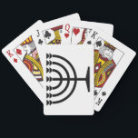 Jewish Menorah (Symbol of Judaism) Playing Cards<br><div class="desc">This design features an illustration of a menorah, used by Jewish people to celebrate the eight-day holiday of Hanukkah. The menorah is a nine-branched candelabrum that is lit during Hanukkah. Eight of the nine branches hold lights (candles or oil lamps) that symbolise the eight nights of the holiday; on each...</div>