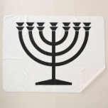 Jewish Menorah (Symbol of Judaism) Sherpa Blanket<br><div class="desc">This design features an illustration of a menorah, used by Jewish people to celebrate the eight-day holiday of Hanukkah. The menorah is a nine-branched candelabrum that is lit during Hanukkah. Eight of the nine branches hold lights (candles or oil lamps) that symbolise the eight nights of the holiday; on each...</div>