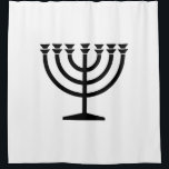 Jewish Menorah (Symbol of Judaism) Shower Curtain<br><div class="desc">This design features an illustration of a menorah, used by Jewish people to celebrate the eight-day holiday of Hanukkah. The menorah is a nine-branched candelabrum that is lit during Hanukkah. Eight of the nine branches hold lights (candles or oil lamps) that symbolise the eight nights of the holiday; on each...</div>