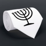 Jewish Menorah (Symbol of Judaism) Tie<br><div class="desc">This design features an illustration of a menorah, used by Jewish people to celebrate the eight-day holiday of Hanukkah. The menorah is a nine-branched candelabrum that is lit during Hanukkah. Eight of the nine branches hold lights (candles or oil lamps) that symbolise the eight nights of the holiday; on each...</div>