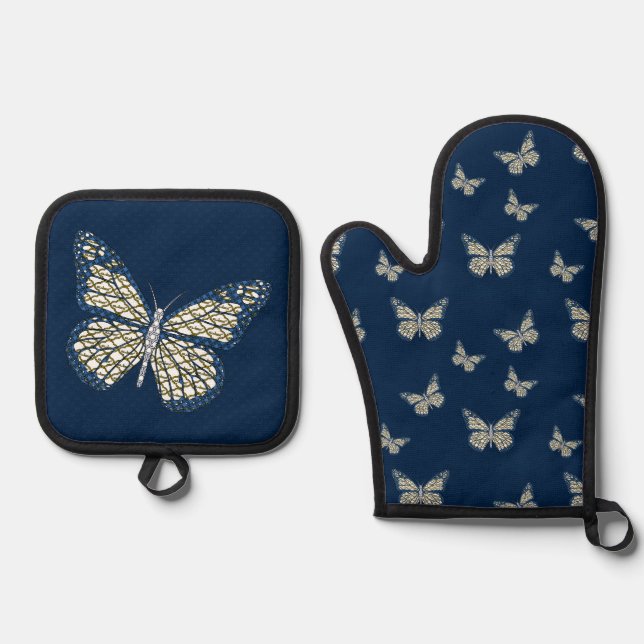 Jewish Monarch Oven Mitt & Pot Holder Set (Front)