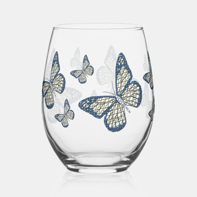 Jewish Monarch Stemless Wine Glass (Front)