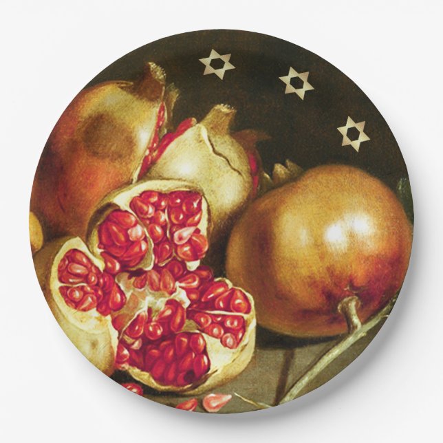 Jewish New Year | Rosh Hashanah Fine Art Paper Plate (Front)