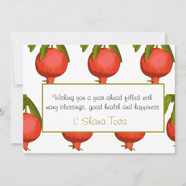 Jewish New Year Rosh Hashanah Modern Greeting Holiday Card (Front)