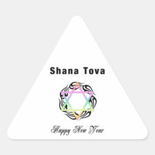 Jewish New Year Shana Tova Triangle Sticker