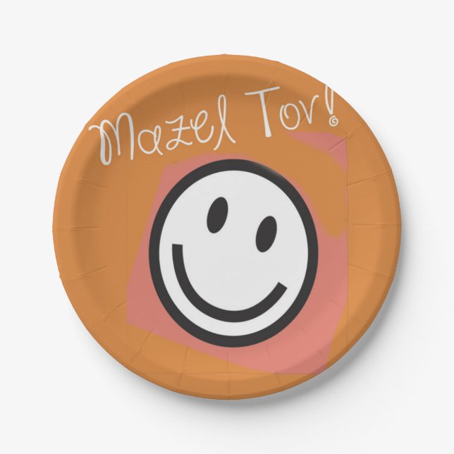 Jewish Party Decoration-Mazel Tov Paper Plates (Front)