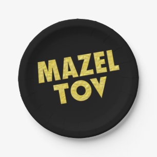 Jewish Party Decorations-Mazel Tov Paper Plate