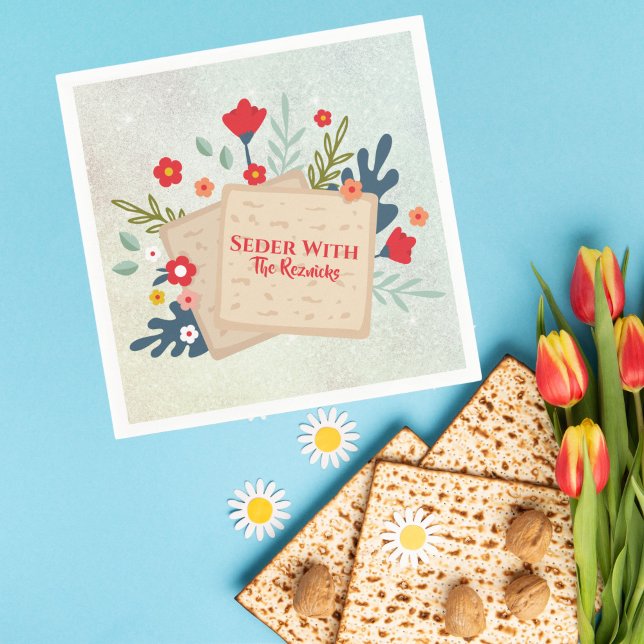 Jewish Passover Seder Flowers with Matzah  Napkin (Creator Uploaded)