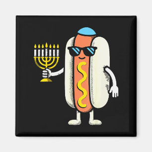 Jewish Pjs Hotdog Funny Food Hanukkah Pajamas Chan Magnet