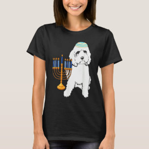 Jewish Poodle Dog Menorah Hanukkah Pajamas Chanuka T-Shirt