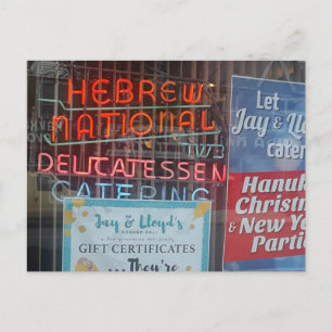 Jewish Postcard-Kosher Deli in Brooklyn Holiday Postcard