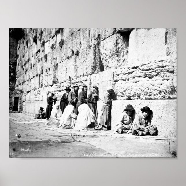 Jewish prayers in the Western Wall, Jerusalem Poster (Front)