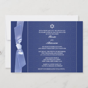 Jewish Ribbon Wedding Flat Invitations