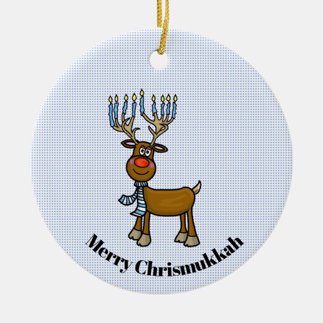 Jewish Rudolph Chrismukkah Ornament (Front)