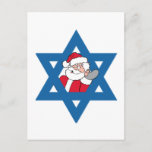 JEWISH SANTA HOLIDAY POSTCARD<br><div class="desc">Holiday Humour T-shirts and Apparel Funny Holiday Gear: T-shirts,  Hoodies,  Stickers,  Buttons,  and gifts.</div>