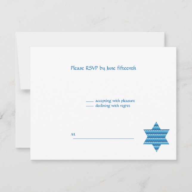 Jewish Star David Twins B'Nai Bnai Mitzvah RSVP (Front)